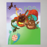 joyful halloween scene print