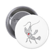 Joyful Shrimp Pinback Button
