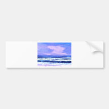 Joyful Sunrise Purple Lilac Ocean Waves Gifts Bumper Stickers