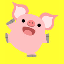Joyous Cartoon Pig Children T-Shirt by Lioness_Graphics Joyous Cartoon Pig Children T-Shirt