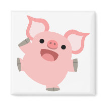 Joyous Cartoon Pig Magnet