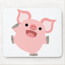 Joyous Cartoon Pig Mousepad by Lioness_Graphics Joyous Cartoon Pig Mousepad