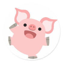 Joyous Cartoon Pig Sticker