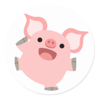 Joyous Cartoon Pig Sticker