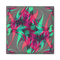 Joyous Red Fractal Magnet by DonnaGrayson Joyous Red Fractal Magnet