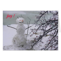 joyous snowman greeting cards