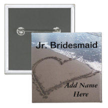 Jr Bridesmaid Beach Wedding Button