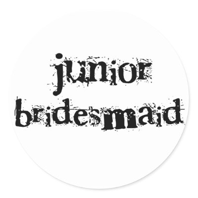 Jr. Bridesmaid Black Text Stickers