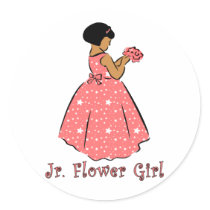 Jr. Flower Girl in Coral   Stickers