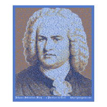 JS Bach text portrait posters by geargems JS Bach text portrait posters