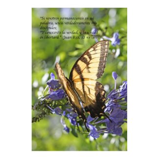 Juan 8:31-32 con Mariposa Tiger Swallowtail print