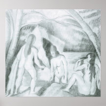 Juan Gris - Bathing (Cezanne) Print