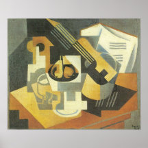 Juan Gris - Guitar and Fruit Bowl Poster
