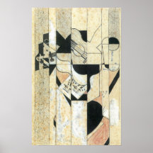 Juan Gris - Guitar and glass Poster