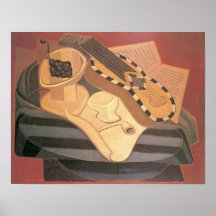 Juan Gris - Guitar with ornaments Poster