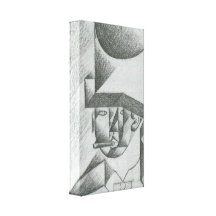 Juan Gris - Head of a man with cigar Stretched Canvas Print