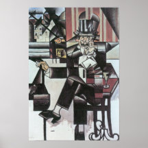 Juan Gris - Man in Cafe Poster