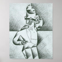 Juan Gris - Man in Cafe Posters