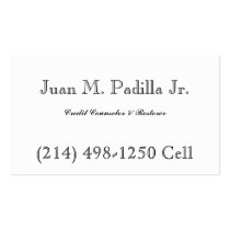 Juan M. Padilla Jr., Credit Counselor & Restore... Business Card Templates