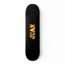 Juan skateboard fire and flames design.