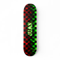 Juan skateboard green fire and flames design