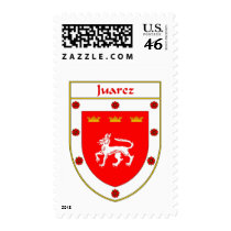Juarez Coat of Arms/Family Crest postage by NameGame Juarez Coat of Arms/Family Crest postage