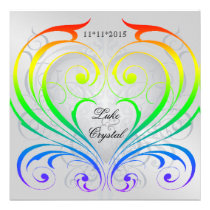 Jubilee Rainbow Heart Wedding Invitation invitations