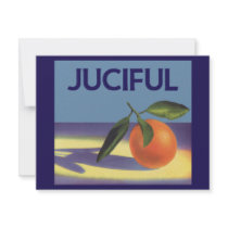 Juciful Oranges, Vintage Fruit Crate Label Art Personalized Invites