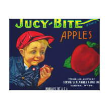 Jucy Bite Apple Crate LabelYakima, WA Canvas Print