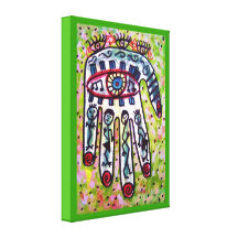 Judaica Batik Celebration Hamsa Poster Canvas Prints
