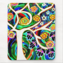 Judaica Hamsa Ivory Tree Of Life Mousepad