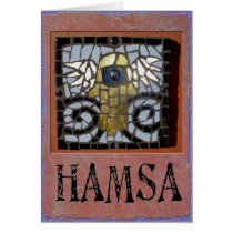 Judaica: Hamsa Mosaic w/Wings and Evil Eve cards