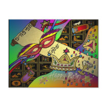 Judaica Happy Purim Jewish Holiday Gifts Apparel Postcard