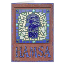 Judaica: Mosaic Glowing Hamsa cards