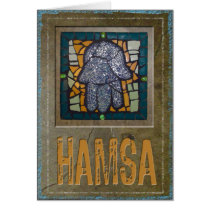 Judaica: Mosaic Hamsa w/ Cement Background cards
