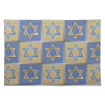 Judaica Star Of David Metal Gold Blue placemats