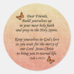 Jude 1:20-21 ~ Holy Faith Round Sticker