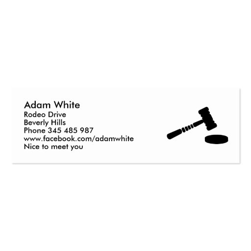 Judge hammer business card