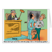 Judge Holds Long Handled Gavel Greeting Cards