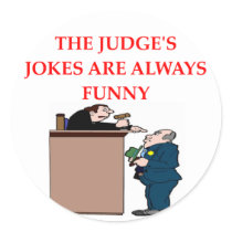 judge jokes round stickers