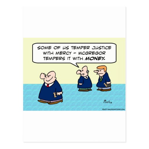 Judge temper justice with mercy money postcard Zazzle