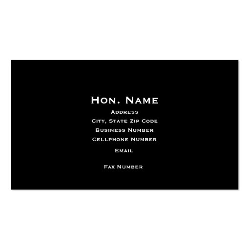 Judge's Business Card
