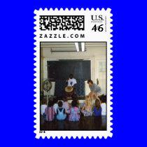 Judith and Issa at Children's Museum stamps