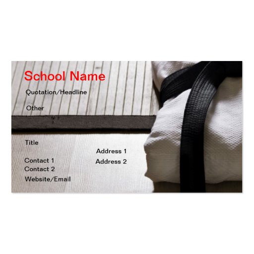 Judo Gi on Tatami mat Business Card Templates