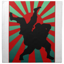 judo sun rising cloth napkins