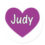 Judy Round Stickers