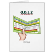 JUEGO DE G.O.L.F DE LA DIVERSIÓN ILIMITADA TARJETA