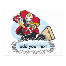 Jugador de hockey de encargo tarjetas postales
