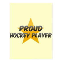 Jugador de hockey orgulloso tarjetas postales