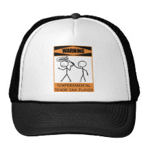 Jugador de saxo tenor temperamental amonestador gorro de camionero